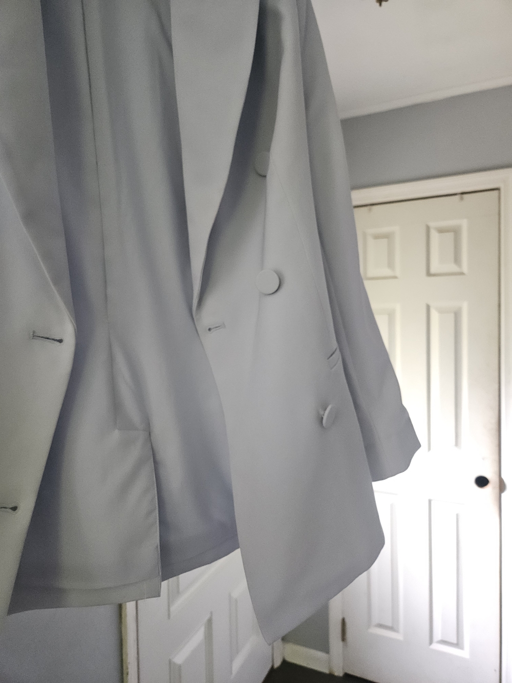 Express Editor Double-Breasted Light Blue Blazer - Picture 4 of 5